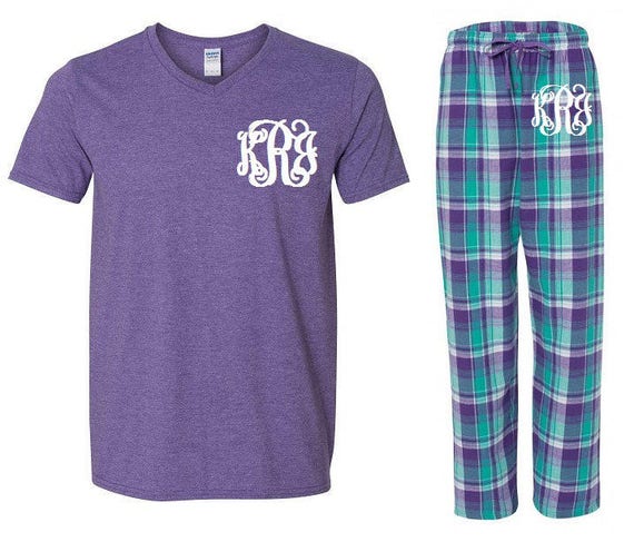 monogrammed pajama set bejeweled