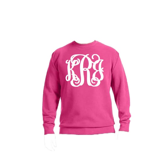 Crunchberry Comfort Colors Monogrammed Sweatshirts Adult Etsy