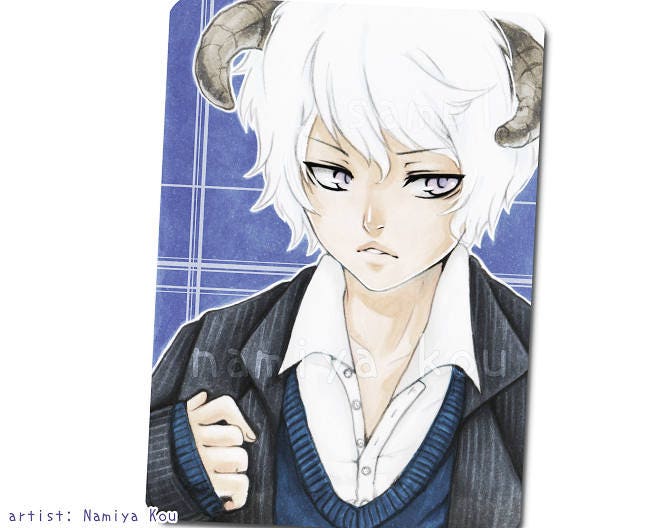 skade overflade kontanter Cute ACEO Print Demon Schoolboy Kawaii Manga Art Adorable - Etsy