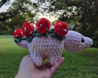 Estegosaurio fresa de ganchillo, peluche de dinosaurio hecho a mano
