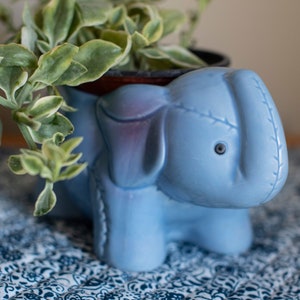 Vintage Adorable Ceramic Toy Elephant Plant Pot