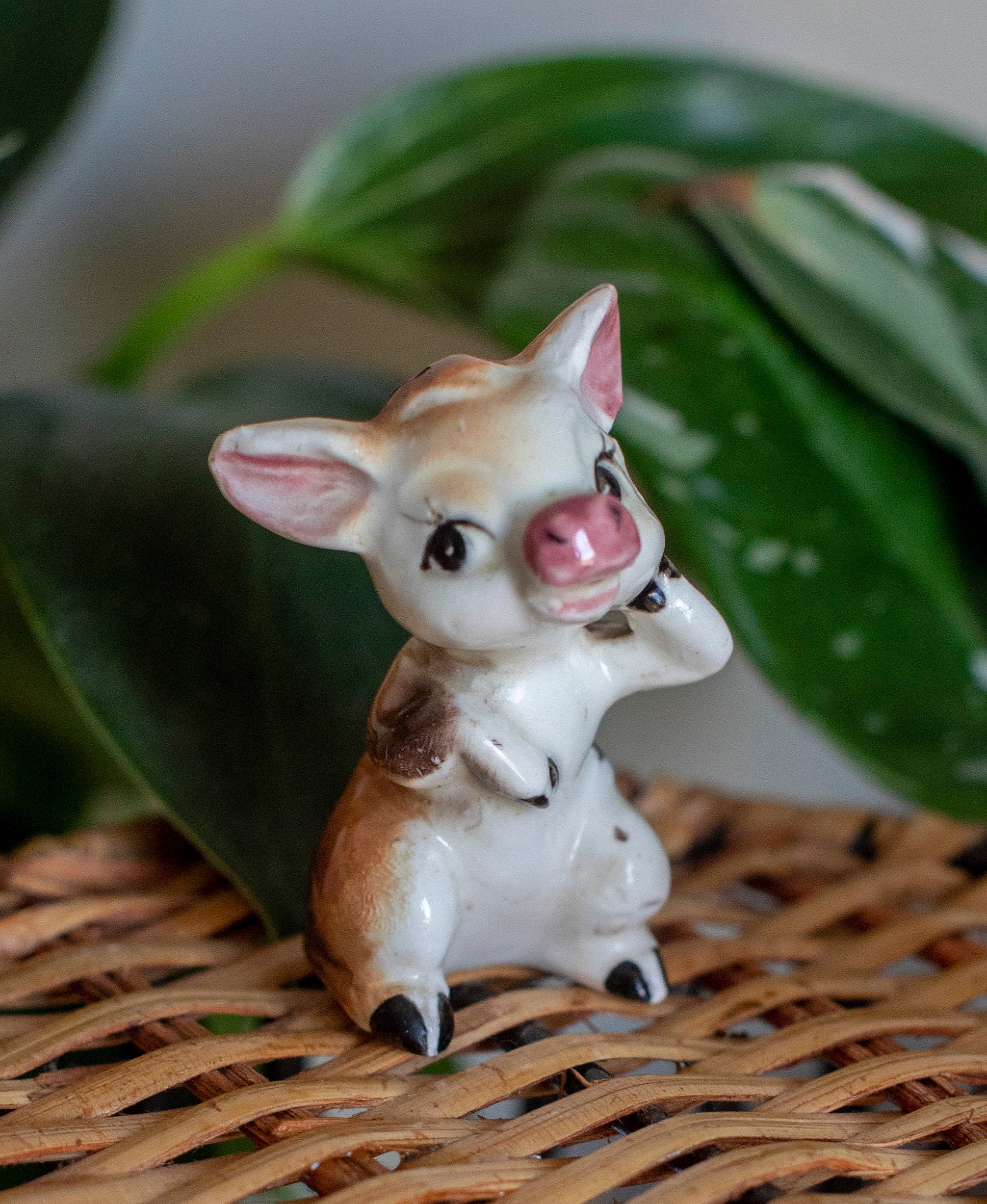 Vintage Porcelain Japanese Animal Figurines - Tiger, Bear, Cow