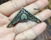 4PCS 35mmX35mm quot my heart quot antique brass Jewelry Box Corner Decoration Corner Protection Decorative Corner Bracket for Chest Case Box CB0223