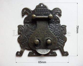 85mmX80mm antique Brass "The mayan civilization " Jewelry Box latch / Hasp Catch/ small box hardware LC0090