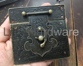85 mm x 80 mm slot grendel kleine doos hardware sieraden grendel geschenkdozen grendels borst hardware houten kisten maken