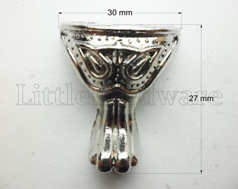 4Pcs Silver Color "Wineglass" metal decorative box Feet /decorative box legs - 30mm X 27mm - BF0048