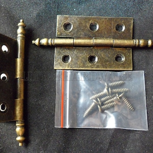 2 Pieces Chinese classical metal made bronze color crown hinges / box hinges VH0034
