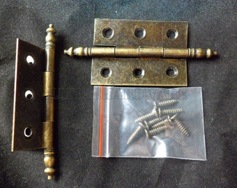 2 Pieces metal made bronze color crown hinges / box hinges VH0034