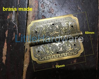 2 pcs 70mm*60mm bronze color brass hinges parliament hinges jewelry box hinges decorative hinges