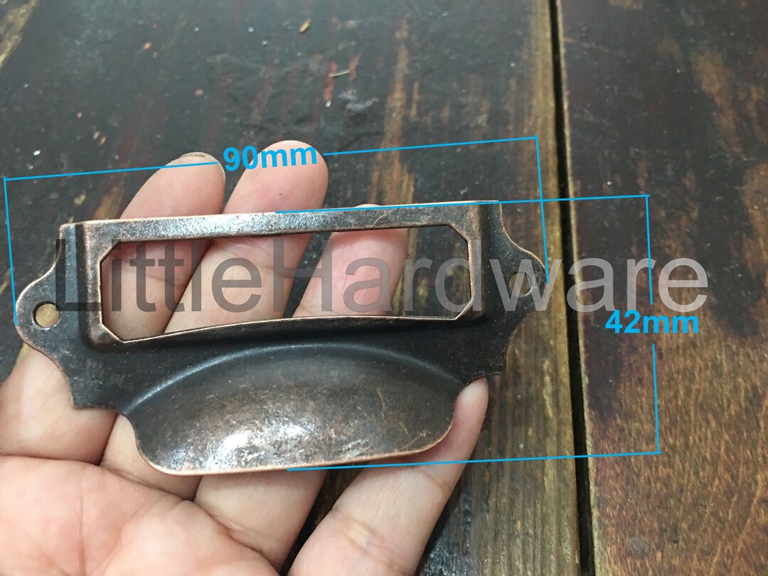 90mm42mm Red Bronze Color Hardware Vintage Card Holder Drawer