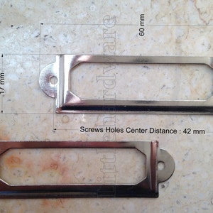 10pcs 60MM x 17mm Zilver kleur kaarthouder / label houders / Label Frames - DP0368