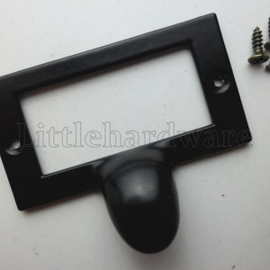 4 stuks hoge kwaliteit 58mmX46mm zwarte kleur kast hardware / vintage kaarthouder lade pull / label houders / label frames #DP0173
