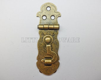 2 Pcs 72mm x 24mm antique Brass Jewelry Box Hasp /small box hardware/ jewelry boxes latch / gift boxes latches wooden boxes making LC0034