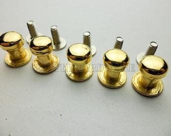 10pcs Vintage Diameter 7mmx10mm Golden Color Studs for
