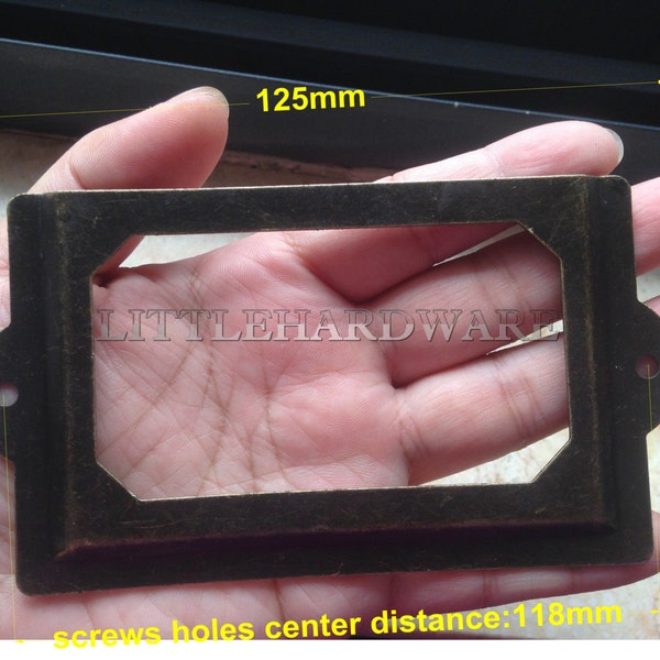 High Quality Big 5" antique brass color card holder/label holders/Label Frames/name holders/name card holder/card case/place card holder