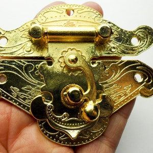 85mmx68mm big size golden color lock latch / small box hardware / jewelry box latch / gift boxes latches/ wooden boxes making #LC0067