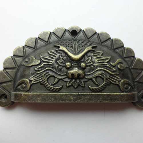 2 Pices Twosize High Quality Metal Chinese Dragon Drawer Etsy