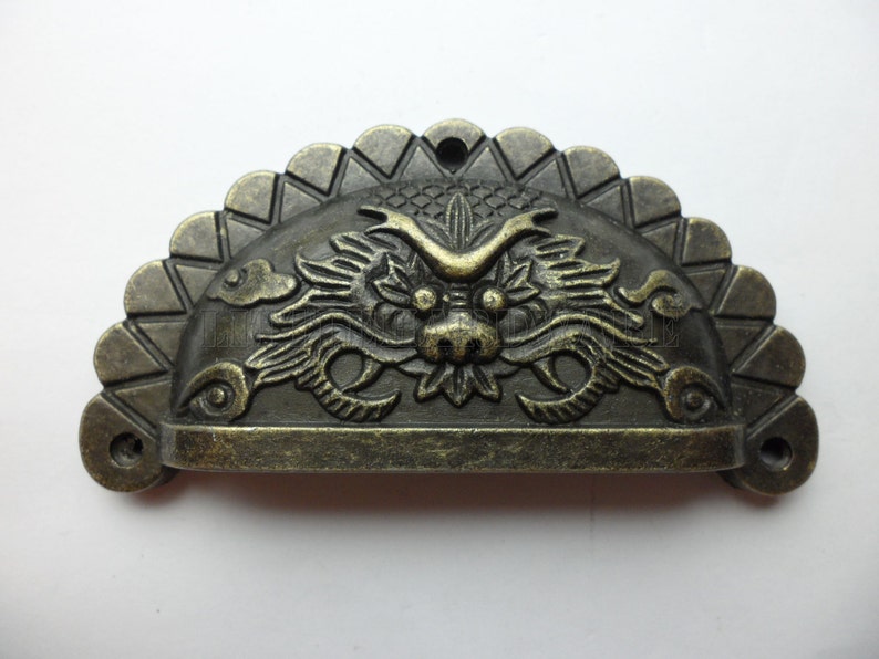 2 Pices Two Size High Quality Metal Chinese Dragon Drawer Etsy