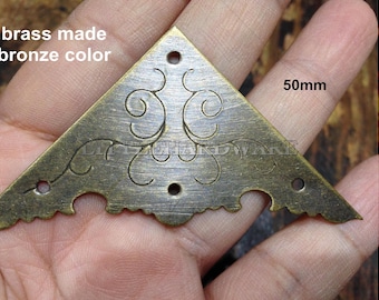 4Pcs 50mmX50mm bronze color Jewelry Box Corner, Brass Corners, Decoration Corner Protection, Decorative Corner Bracket -CB0224