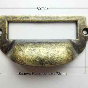 Alta qualità ottone antico colore 82mmX40mm cabinet hardware vintage Card Holder Drawer Pull / label holders / Label Frames #DP0224