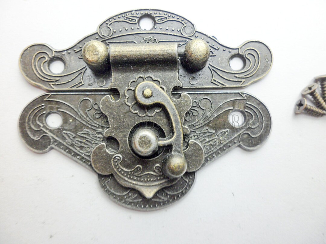 66mm X 54mm BIG Vintage Cabochon Angel Wings Bronze Jewelry Box Staple