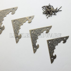 8 pièces 40 mm x 40 mm couleur bronze fer support d&#39;angle décoratif pour coffre Box-CB0059