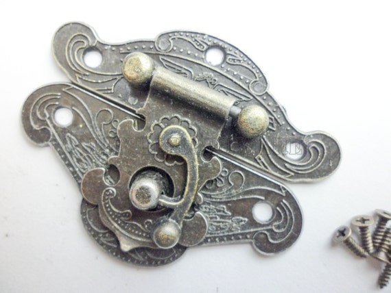 23mmx28mm Antique Brass Jewelry Box Staple Hasp Catch Small Box Hardware  Jewelry Box Latch Wooden Boxes Making LC0052 
