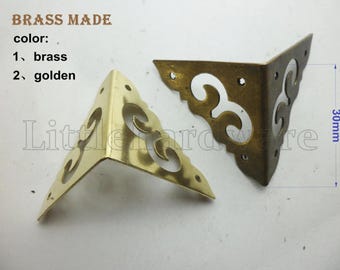 Two colors 4 pcs 30mm X30mm brass decorative corner bracket-CB0113
