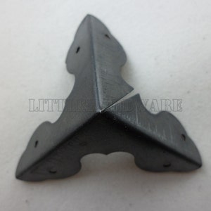 8 soportes de esquina decorativos de metal negro de 33 mm x 33 mm x 33 mm para caja de cofre - CB0061