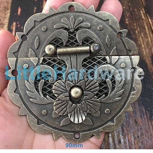 1 pcs diameter 90mm bronze color jewelry box latch gift boxes latches wooden boxes making