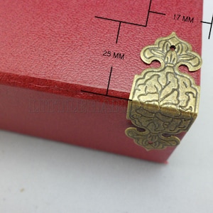 4 équerres décoratives en métal de 25 mm x 17 mm pour coffre