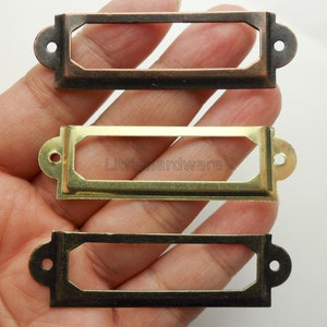 100pcs 60MM x 17mm supporto per carte di colore in ottone antico / porta etichette / cornici per etichette DP0105