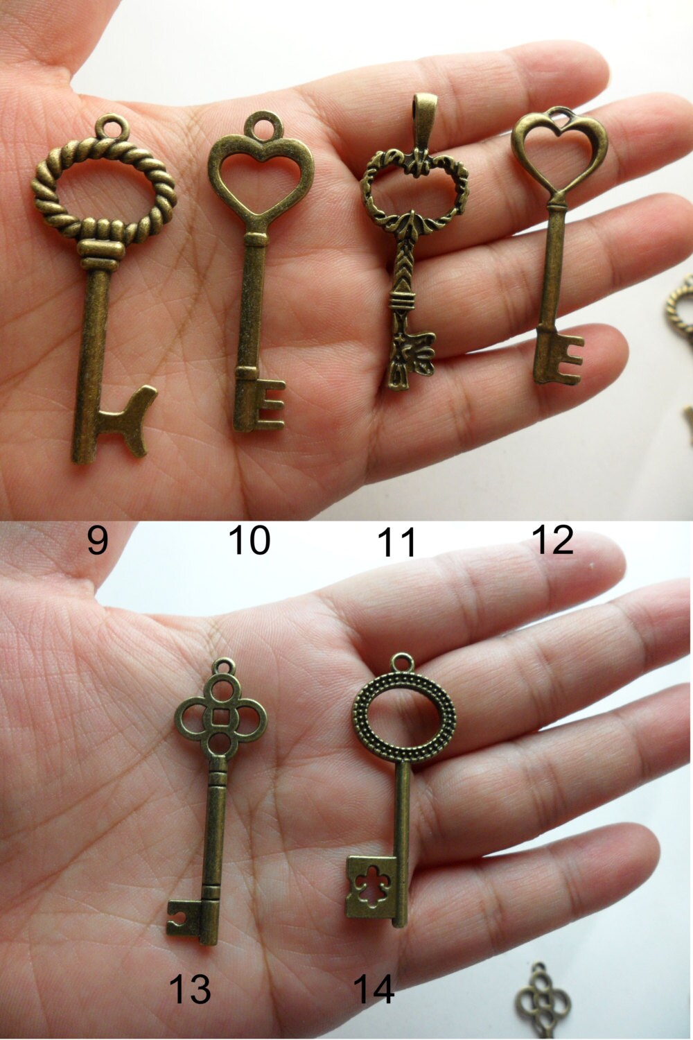 70pcs Vintage Crown Keys Antique Skeleton Keys Pendant Heart Etsy UK