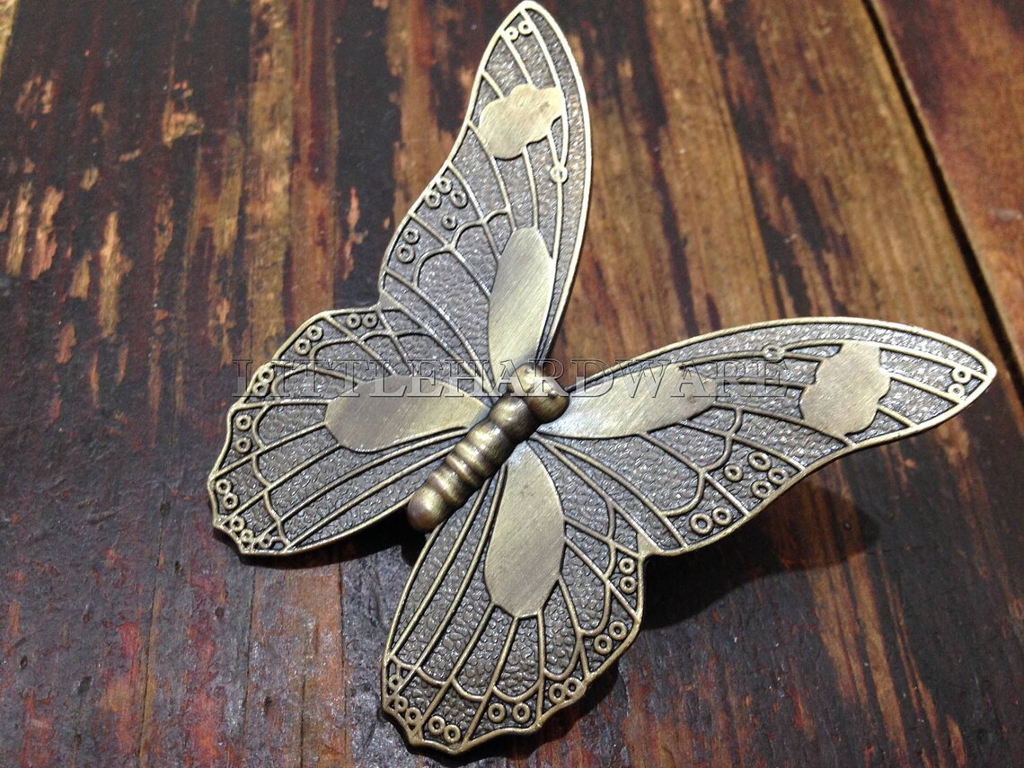 Antique Bronze 88mm Width butterfly Rustic Dresser Etsy