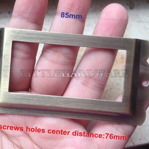 10 pezzi di alta qualità 85MM x 42mm supporto per carte a colori in ottone antico / porta etichette / cornici per etichette / porta nomi - con processo di trafilatura