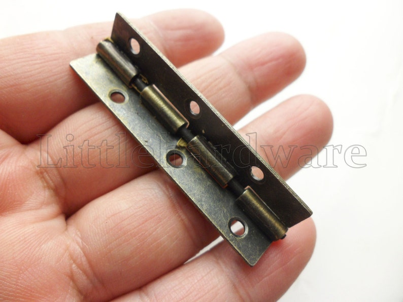 10 pcs antique Brass Color 90 Degree stop hinges/parliament hinges/jewelry box hinges/decorative hinges 49mmX9mmHalf Side VH0115 image 5