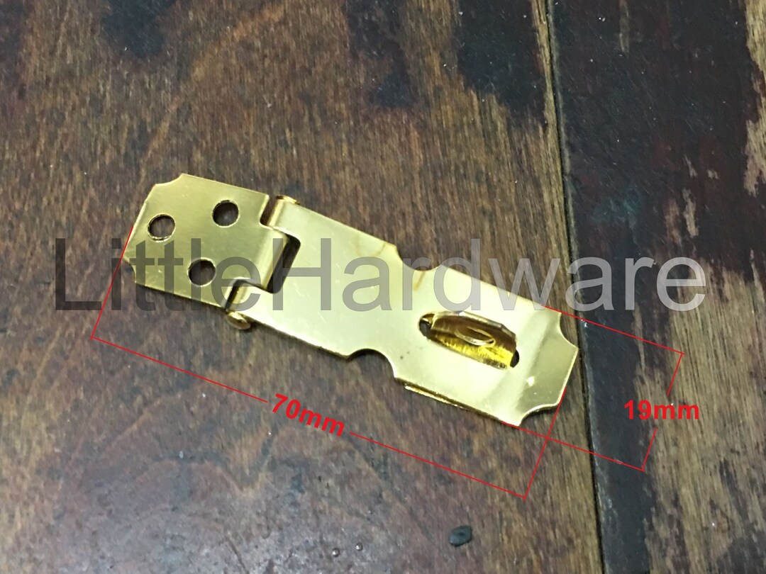 2 Pcs 70mm X 19mm Golden Color Jewelry Box Staple Hasp Catch Small Box