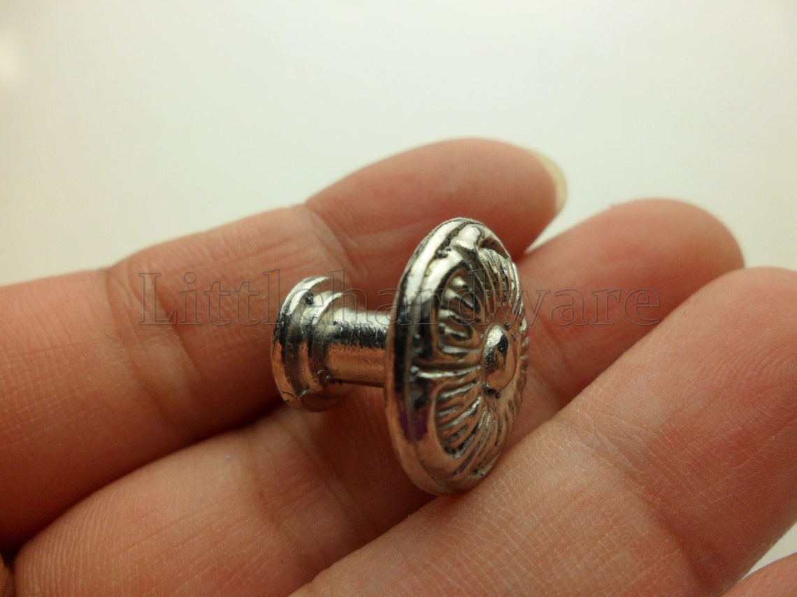 5Pcs Diameter 18mm antique silver Knobs vintage Etsy