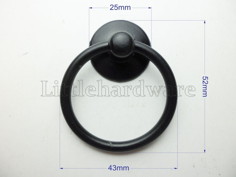 2 Pcs 52MM X 43MM vintage black Roman palace ring Pulls drawer handles drawer knobs vintage drawer pulls furniture hardware