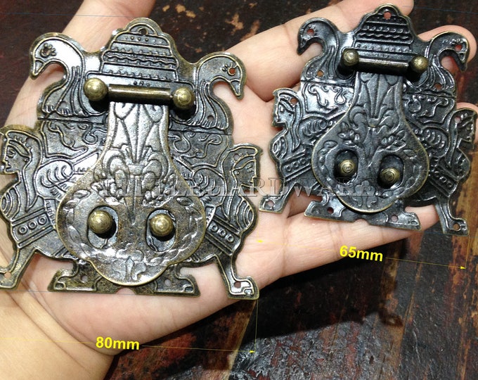 Antique Brass Jewelry Box Staple Hasp Catch Small Box Hardware Jewelry