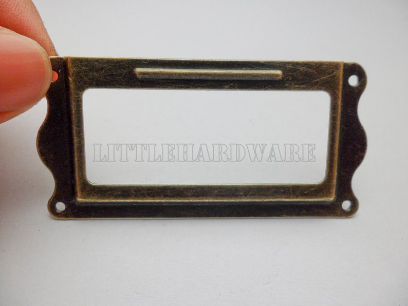 10pcs 62MM x 31mm antique brass color card holder/label holders/Label Frames DP0075 image 3