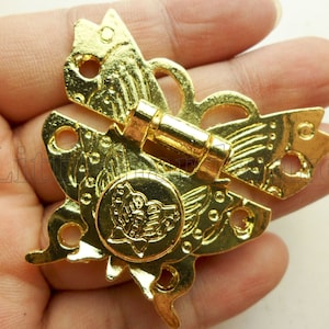 1 pcs golden color lock latch small box hardware jewelry box latch gift boxes latches chest hardware - LC0114