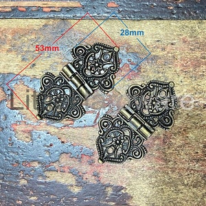 10 pieces 53mmX28mm metal hinges parliament hinges jewelry box hinges decorative hinges