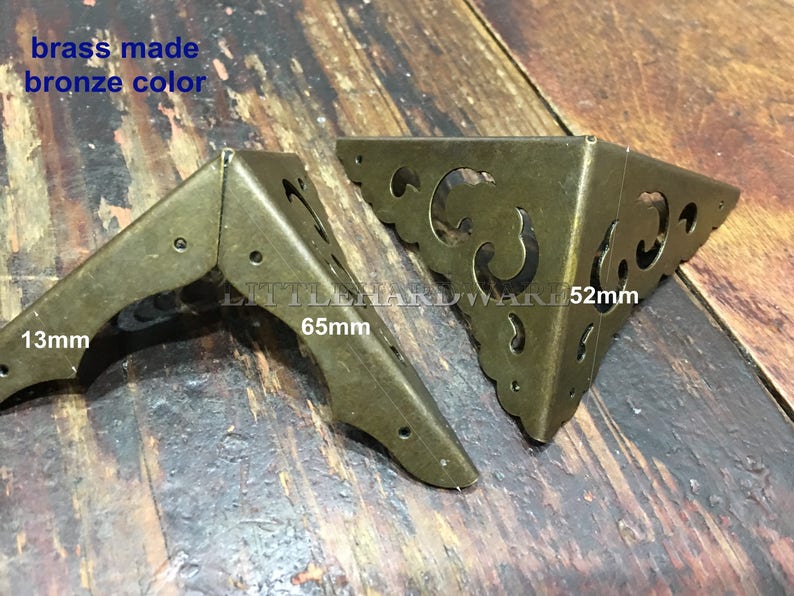 4 Pcs Bronze Color Ornate Antique Brass Corners Jewelry Image 0