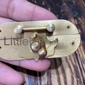 68mm x 29mm Brass Made golden color Jewelry Box latch / small box hardware