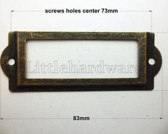 5pcs 83MM x 30mm Antique brass color classic card holder/label holders/Label Frames DP0176