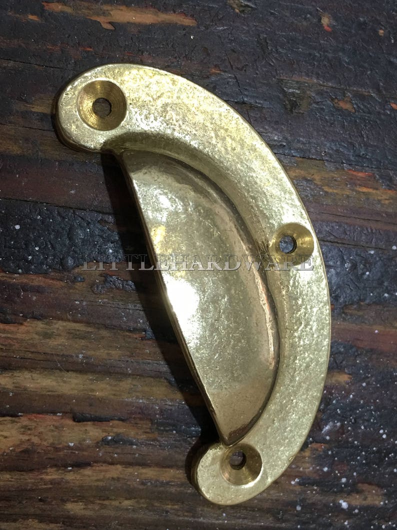 Brass Made Thick Brass Classic Cup Pulls Drawer Pulls Cup Etsy