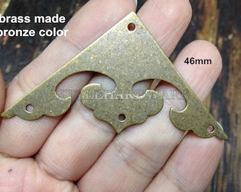 4Pcs bronze color 46mmX46mm brass made Corners, Decoration Corner Protection, Decorative Corner Bracket - CB0225