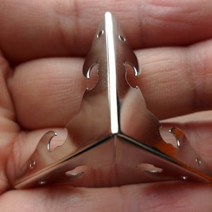 8 équerres décoratives en métal argenté pour boîte à bijoux