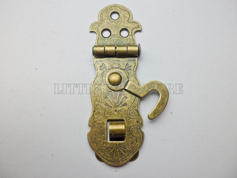 72mm x 24mm antique Brass Jewelry Box Staple Hasp Catch small Etsy